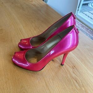 Stuart Weitzman Barbie Pink Peep Toe Heels Size 9